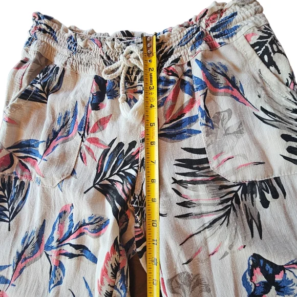 CALI 1850 Los Angeles Tropical Print Linen Blend Lounge Pants Size M - Picture 8 of 15